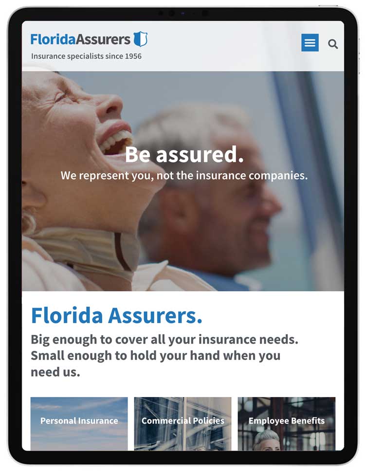 Florida Assurers website on tablet